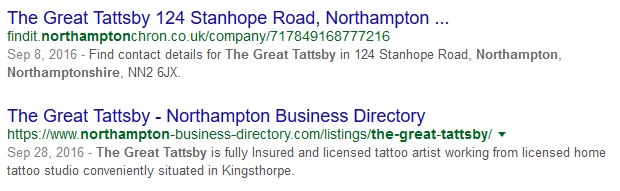 Free Northampton Business Directory listing for the Great Tattsby